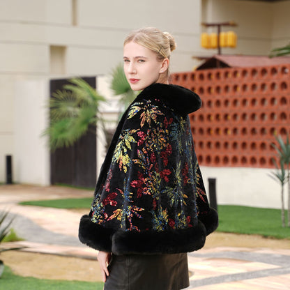 Black Wedding Elegant Sequined Air-conditioned Room Knitted Shawl