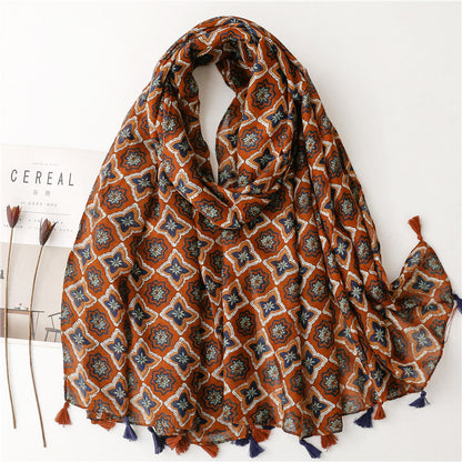 Creative Chinese Style Cotton And Linen Scarf