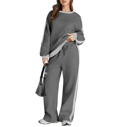 Spring And Autumn Leisure Simple Graceful Color Matching Long Sleeve