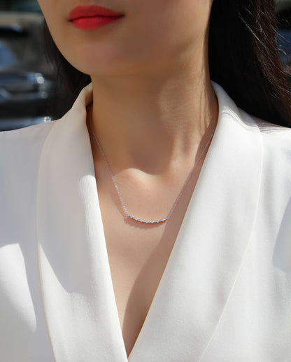 White Moon And Stars - A Fashionable And Luxurious Diamond Jewelry Pendant Set With Moissanite S925 Sterling Silver And Platinum Plating