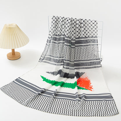 Flag Print Chiffon Scarf Arab Fashion Scarf Middle East Dubai Shawl