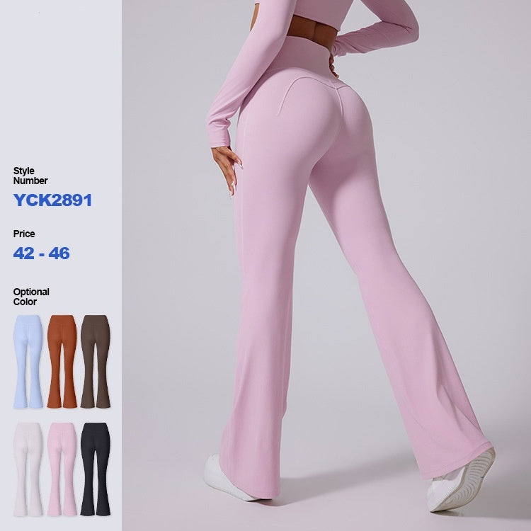 Flared Pants Solid Color Sports Long-sleeve Suit