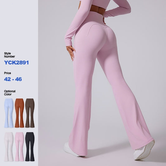 Flared Pants Solid Color Sports Long-sleeve Suit