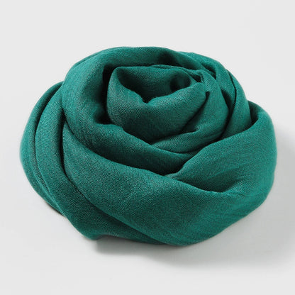 Artistic Sunscreen Solid Color Cotton And Linen Scarf