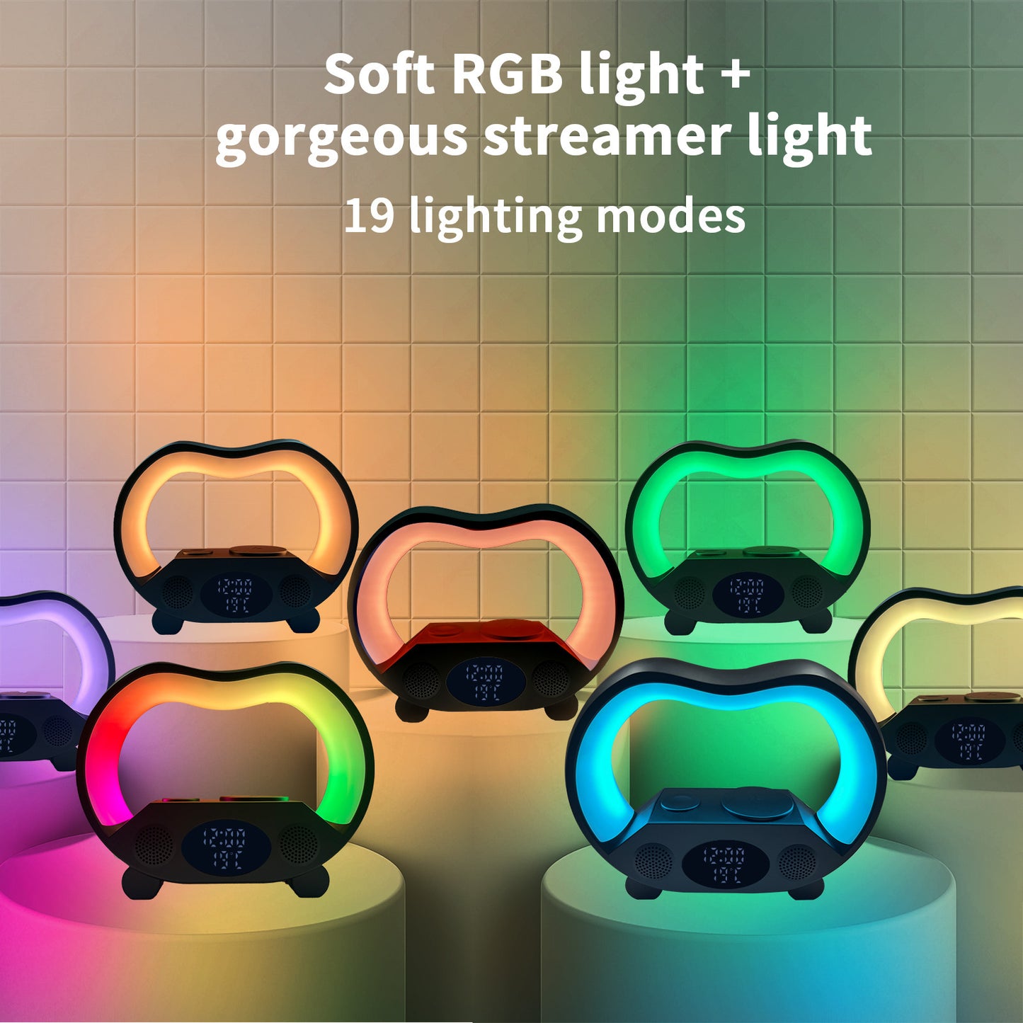 6-in-1 Smart Table Lamp: Ambience Light, Charger, Speaker & Remote/App Control