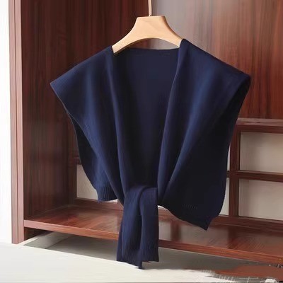 Shoulder Pad Waistcoat Wool Scarf
