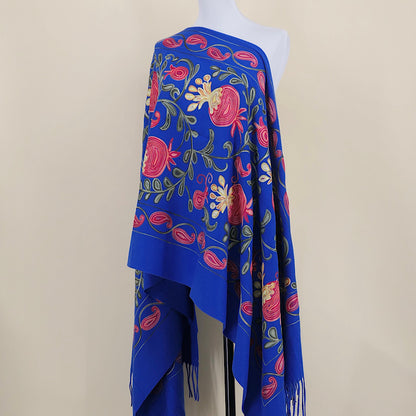 Gourd Pomegranate Blossom Embroidery Scarf Cashmere Shawl
