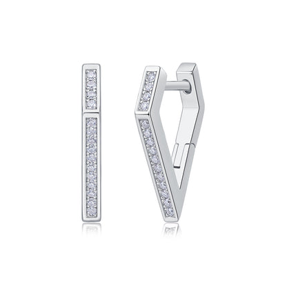 Coronation - Fashionable And Luxurious Diamond Jewelry Set With Moissanite S925 Sterling Silver And Platinum-plated Stud Earrings