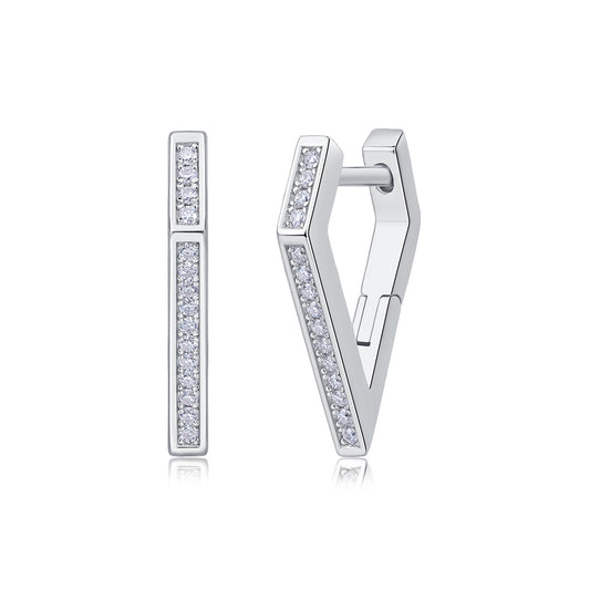 Coronation - Fashionable And Luxurious Diamond Jewelry Set With Moissanite S925 Sterling Silver And Platinum-plated Stud Earrings