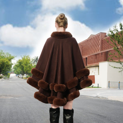 Plus Size Loose And Elegant Cloak All Match Dress Fur Shawl