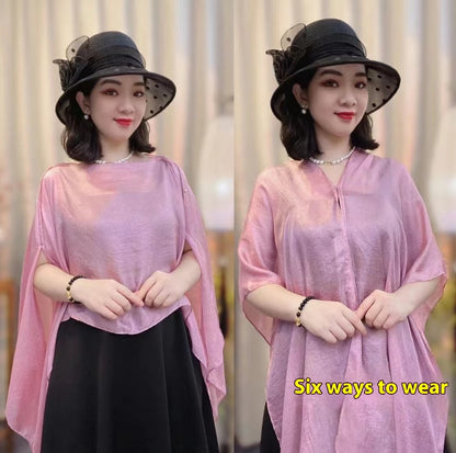 Solid Color Vacation Style Fashionable All-match Sunscreen Pullover Scarf Shawl
