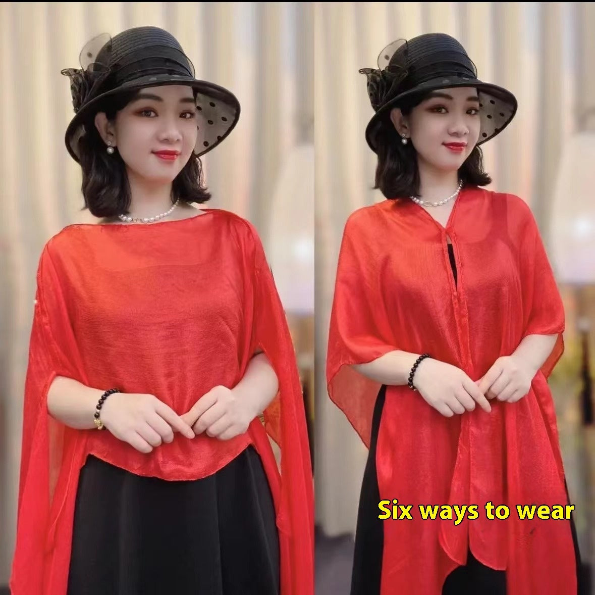 Solid Color Vacation Style Fashionable All-match Sunscreen Pullover Scarf Shawl