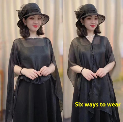 Solid Color Vacation Style Fashionable All-match Sunscreen Pullover Scarf Shawl