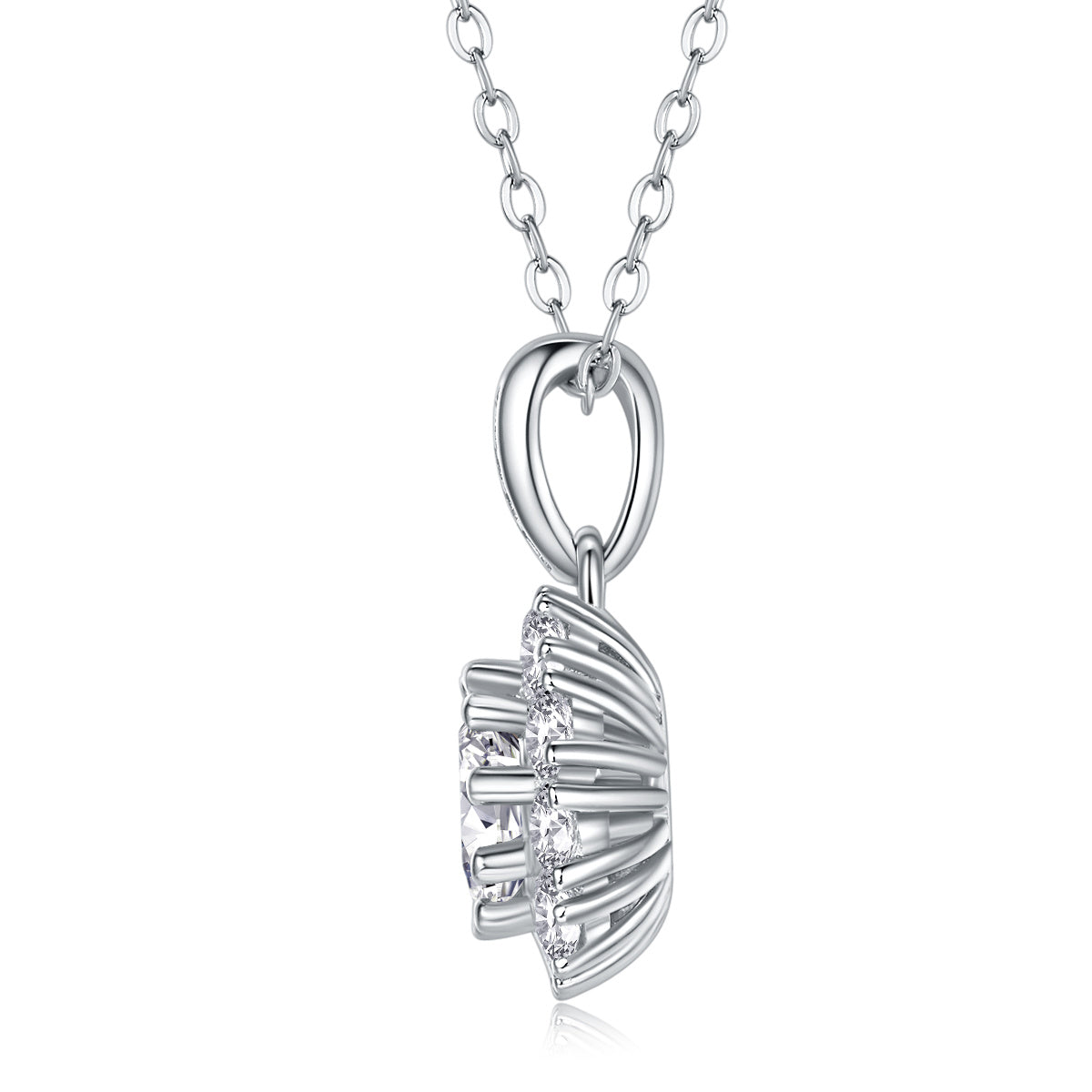 Blossom - A Fashionable And Luxurious Diamond Jewelry Pendant Set With 1-carat Moissan Diamond S925 Sterling Silver And Platinum Plating