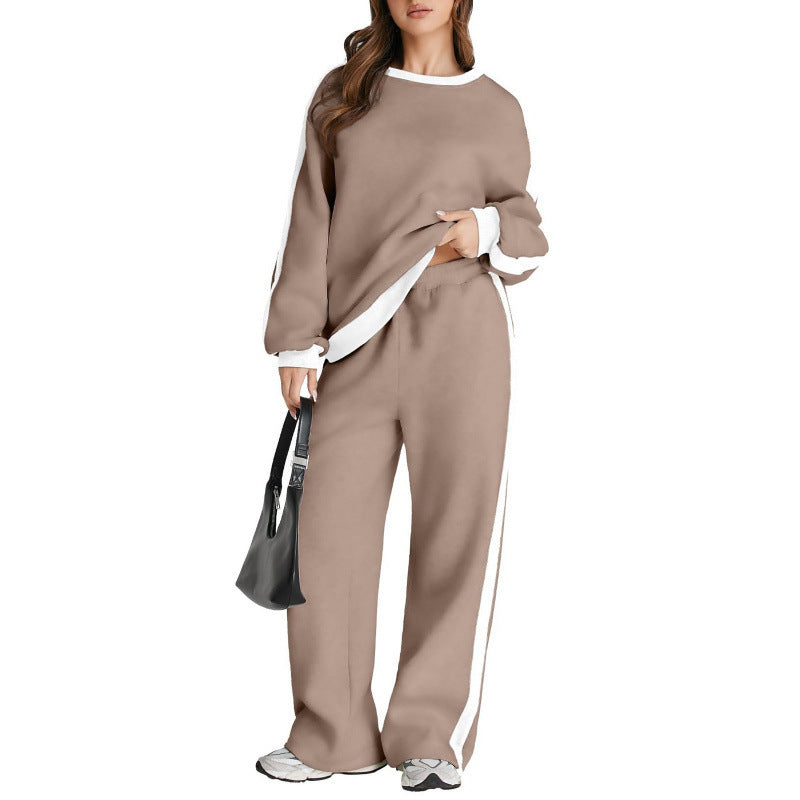 Spring And Autumn Leisure Simple Graceful Color Matching Long Sleeve