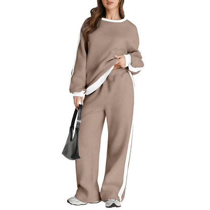 Spring And Autumn Leisure Simple Graceful Color Matching Long Sleeve