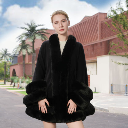 Plus Size Loose And Elegant Cloak All Match Dress Fur Shawl