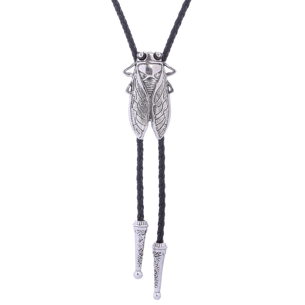 Gold Cicada Metal Neckline Rope Pendant Men's Western Denim