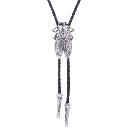 Gold Cicada Metal Neckline Rope Pendant Men's Western Denim