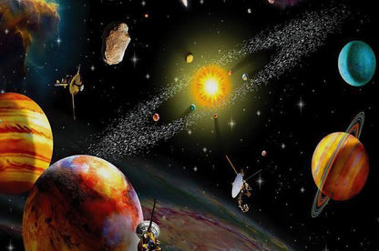 Solar System Planet Wall Spray Painting Hanging Painting And Oil Painting For Home And School Decoration