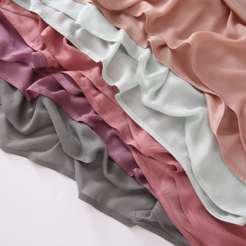 Breathable Shawl Modal Monochrome Malay Indonesian Cotton And Linen Solid Color Scarf Headcloth