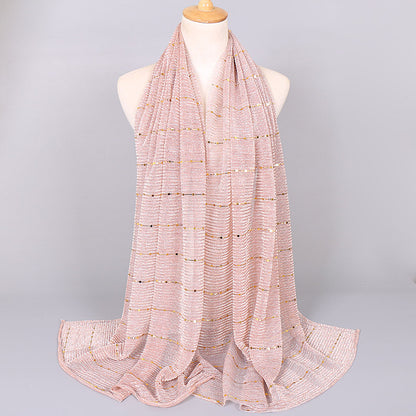 New Women's Lamp Wick Silk Sequined Scarf