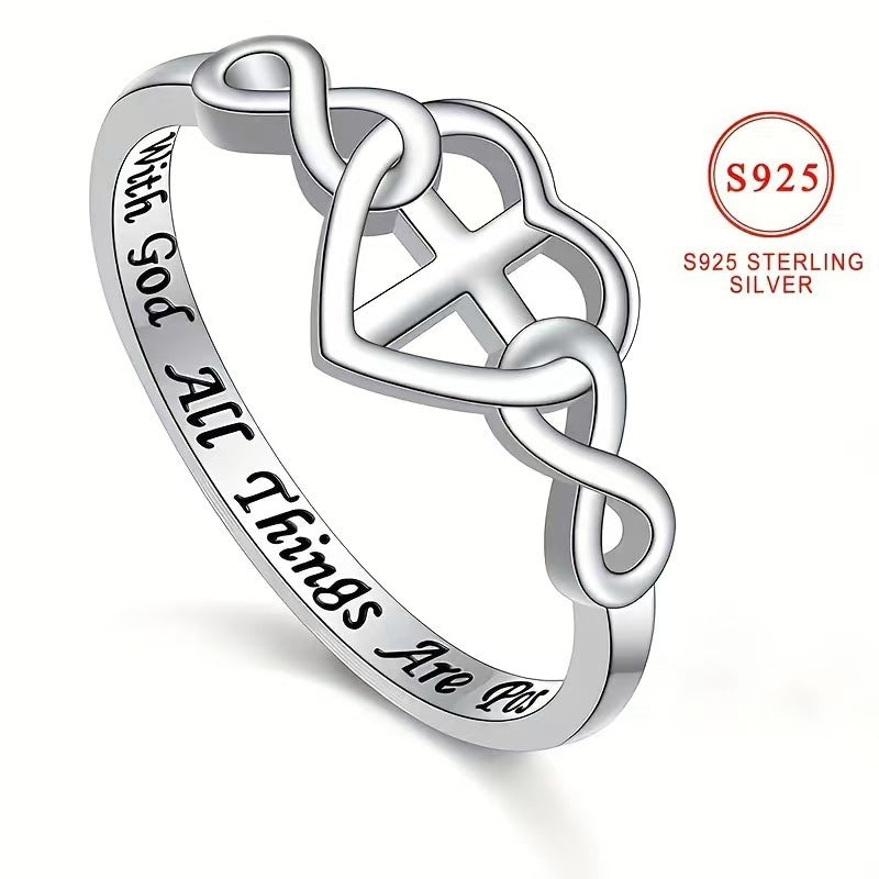 Cross Heart-shaped Ring For Men And Women