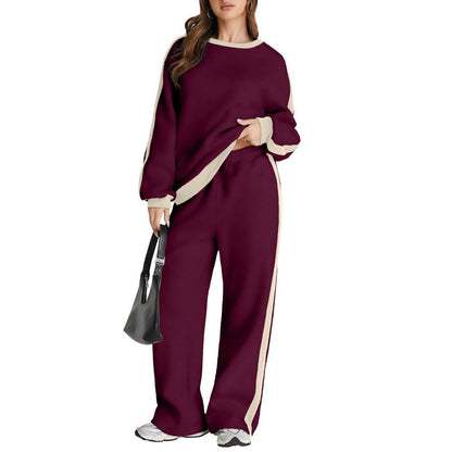 Spring And Autumn Leisure Simple Graceful Color Matching Long Sleeve