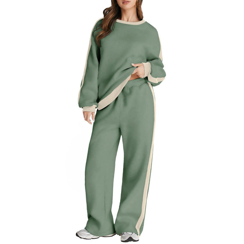 Spring And Autumn Leisure Simple Graceful Color Matching Long Sleeve