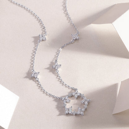 Iris - A Fashionable And Luxurious Diamond Jewelry Pendant Set With Moissanite S925 Sterling Silver And Platinum Plating