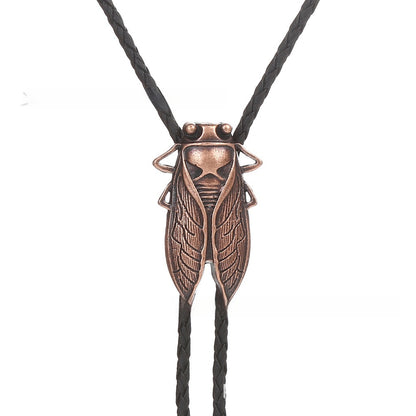 Gold Cicada Metal Neckline Rope Pendant Men's Western Denim
