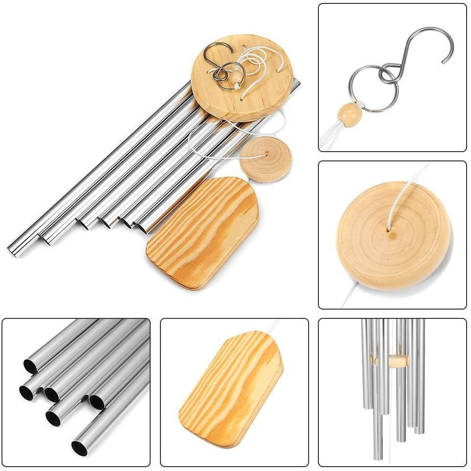 Classic Solid Wood Metal Multi-tube Wind Chimes Home Decoration