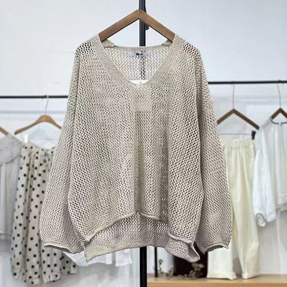 Loose Spring And Summer Sun Protection Casual Thin Mom Top Mesh