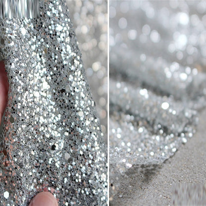 Wedding Dress Silver Bronzing Sequin Fabric