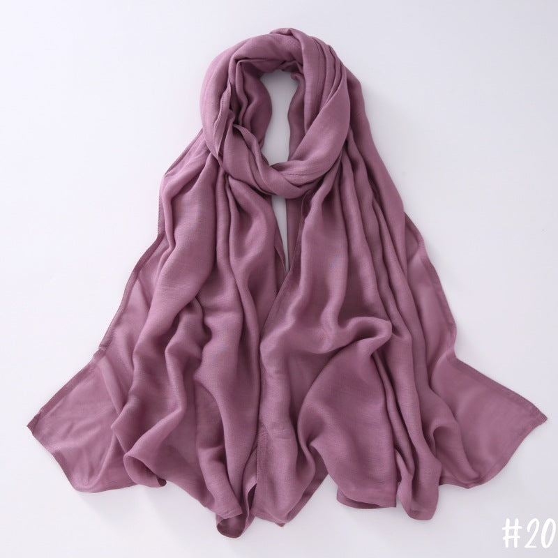 Breathable Shawl Modal Monochrome Malay Indonesian Cotton And Linen Solid Color Scarf Headcloth