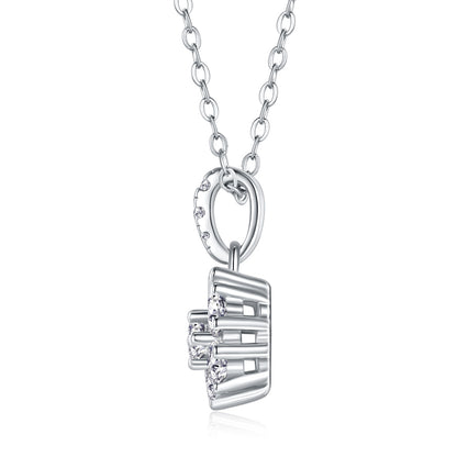 Snowflake Dance - A Fashionable And Luxurious Diamond Jewelry Pendant Set With Moissanite S925 Sterling Silver And Platinum Plating