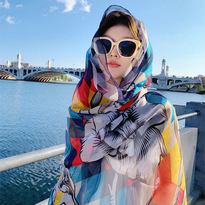 Beach Travel Long Outer Match Shawl