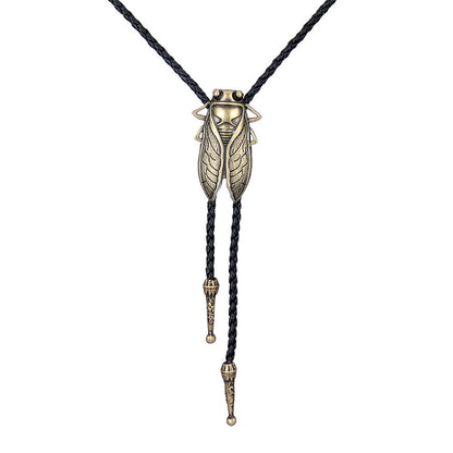 Gold Cicada Metal Neckline Rope Pendant Men's Western Denim