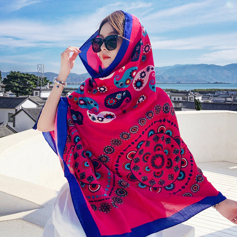 Women's Outer Scarf For Traveling In Western Sichuan Grassland