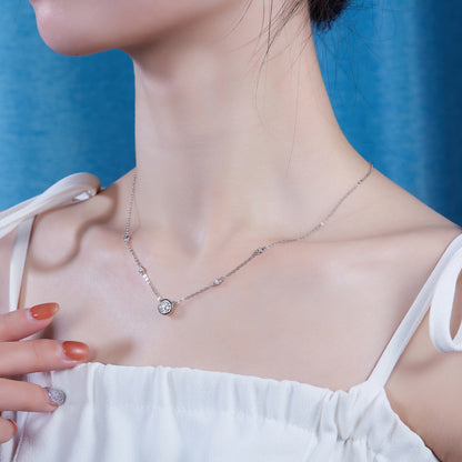 Natural Reverie - A Fashionable And Luxurious Diamond Jewelry Pendant Set With 1-carat Moissan Diamond S925 Sterling Silver And Platinum Plating
