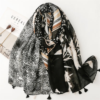 Creative Chinese Style Cotton And Linen Scarf