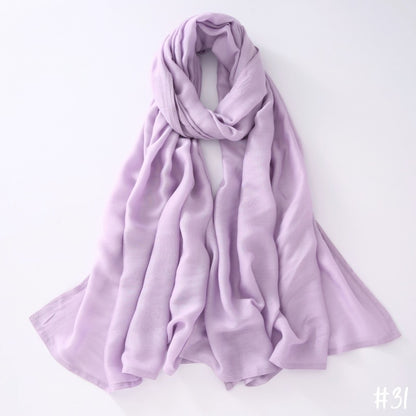 Breathable Shawl Modal Monochrome Malay Indonesian Cotton And Linen Solid Color Scarf Headcloth